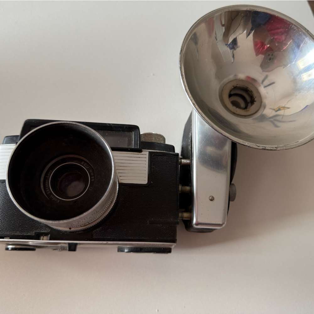 Kodak Black and Silver Flash Camera Retro Design